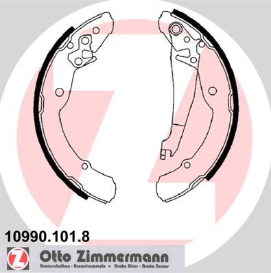Zimmermann 10990.101.8 - Комплект тормозных колодок, барабанные autospares.lv