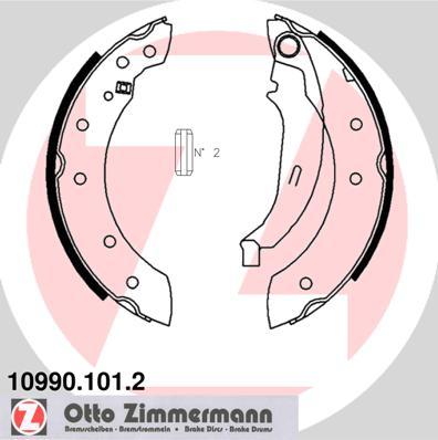 Zimmermann 10990.101.2 - Комплект тормозных колодок, барабанные autospares.lv