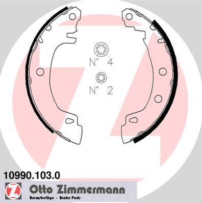 Zimmermann 10990.103.0 - Комплект тормозных колодок, барабанные autospares.lv