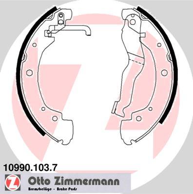 Zimmermann 10990.103.7 - Комплект тормозных колодок, барабанные autospares.lv