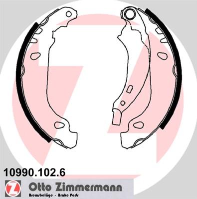 Zimmermann 10990.102.6 - Комплект тормозных колодок, барабанные autospares.lv