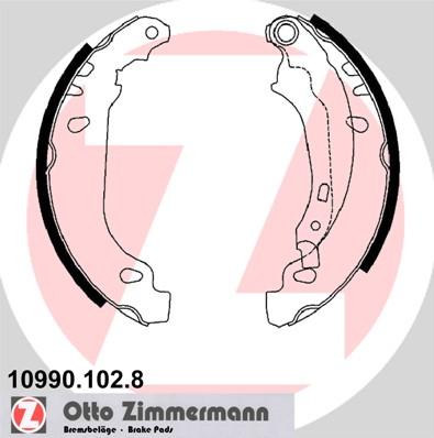 Zimmermann 10990.102.8 - Комплект тормозных колодок, барабанные autospares.lv