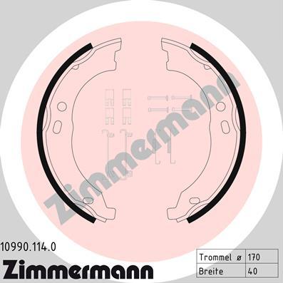 Zimmermann 10990.114.0 - Комплект тормозов, ручник, парковка autospares.lv