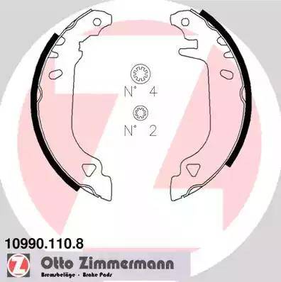 Zimmermann 10990.110.8 - Комплект тормозных колодок, барабанные autospares.lv