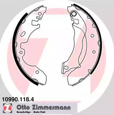 Zimmermann 10990.118.4 - Комплект тормозных колодок, барабанные autospares.lv