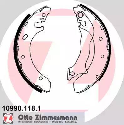 Zimmermann 10990.118.1 - Комплект тормозных колодок, барабанные autospares.lv