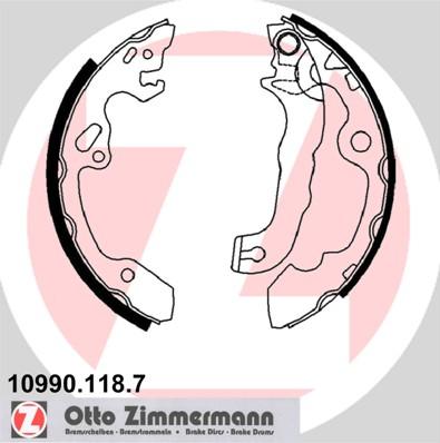 Zimmermann 10990.118.7 - Комплект тормозных колодок, барабанные autospares.lv