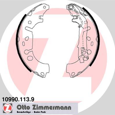 Zimmermann 10990.113.9 - Комплект тормозных колодок, барабанные autospares.lv