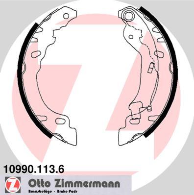 Zimmermann 10990.113.6 - Комплект тормозных колодок, барабанные autospares.lv