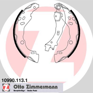Zimmermann 10990.113.1 - Комплект тормозных колодок, барабанные autospares.lv