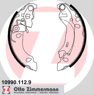 Zimmermann 10990.112.9 - Комплект тормозных колодок, барабанные autospares.lv