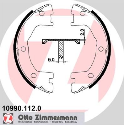 Zimmermann 10990.112.0 - Комплект тормозов, ручник, парковка autospares.lv