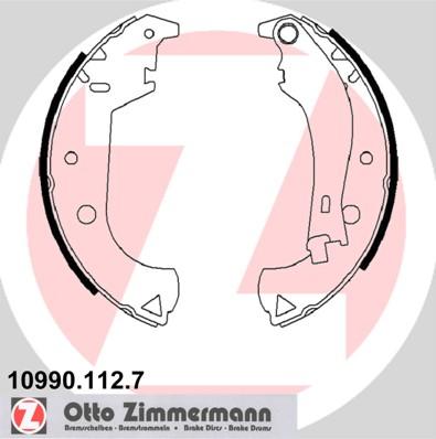 Zimmermann 10990.112.7 - Комплект тормозных колодок, барабанные autospares.lv