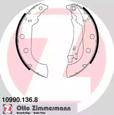 Zimmermann 10990.136.8 - Комплект тормозных колодок, барабанные autospares.lv