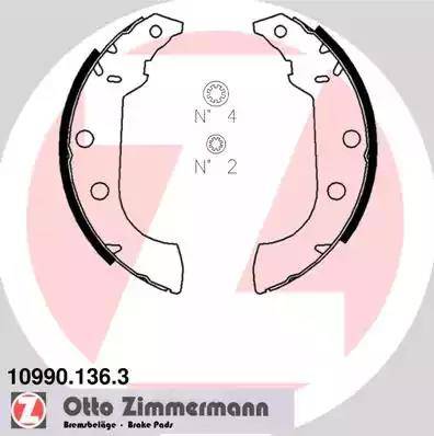 Zimmermann 10990.136.3 - Комплект тормозных колодок, барабанные autospares.lv