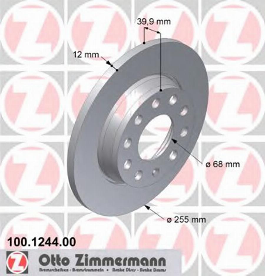 Zimmermann 100 1244 00 - Тормозной диск autospares.lv