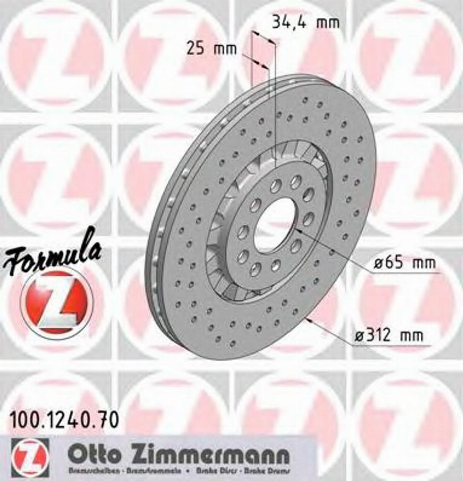 Zimmermann 100.1240.70 - Тормозной диск autospares.lv