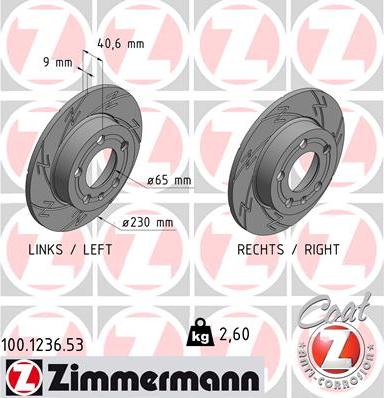 Zimmermann 100.1236.53 - Тормозной диск autospares.lv