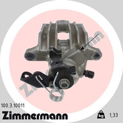 Zimmermann 100.3.10011 - Тормозной суппорт autospares.lv