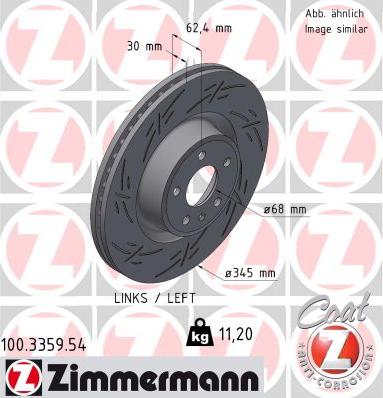 Zimmermann 100.3359.54 - Тормозной диск autospares.lv