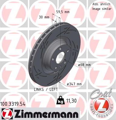 Zimmermann 100.3319.54 - Тормозной диск autospares.lv