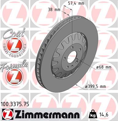Zimmermann 100.3375.75 - Тормозной диск autospares.lv