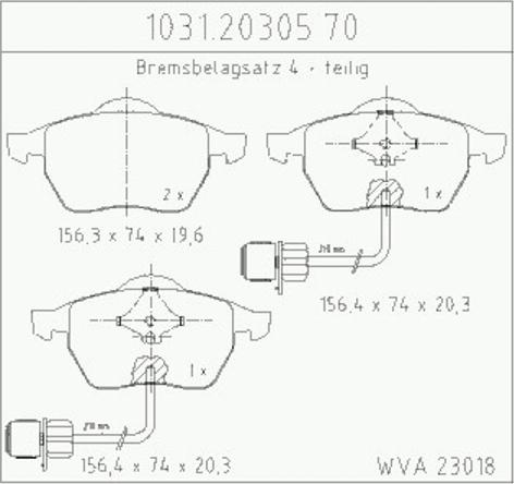 Zimmermann 10312030570 - Тормозные колодки, дисковые, комплект autospares.lv