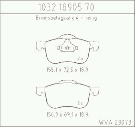 Zimmermann 10321890570 - Тормозные колодки, дисковые, комплект autospares.lv