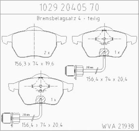 Zimmermann 10292040570 - Тормозные колодки, дисковые, комплект autospares.lv