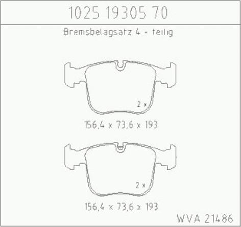 Zimmermann 10251930570 - Тормозные колодки, дисковые, комплект autospares.lv