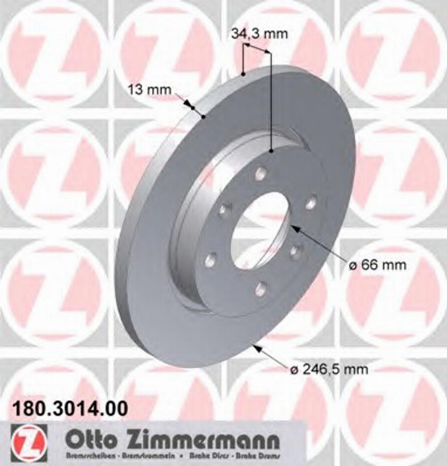 Zimmermann 180.3014.00 - Тормозной диск autospares.lv