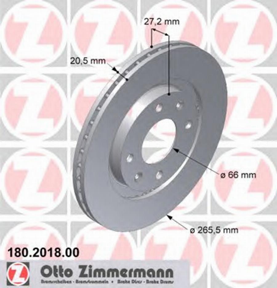 Zimmermann 180 2018 00 - Тормозной диск autospares.lv