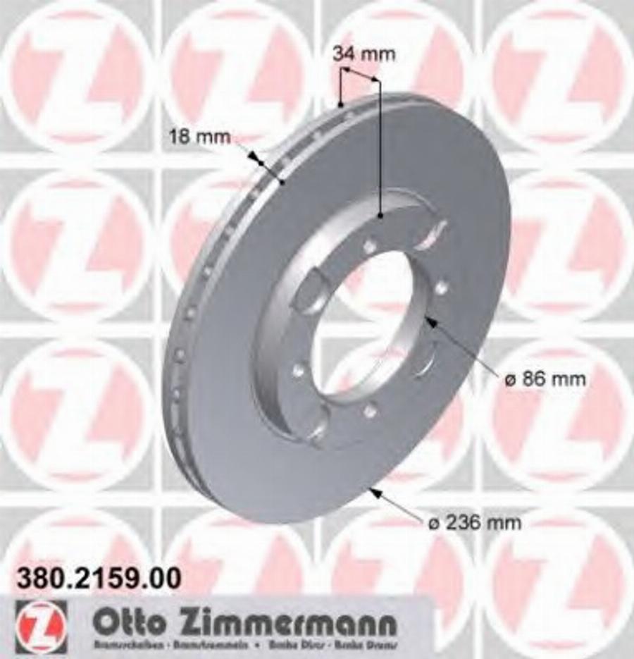 Zimmermann 380215900 - Тормозной диск autospares.lv