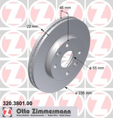 Zimmermann 320.3801.00 - Тормозной диск autospares.lv