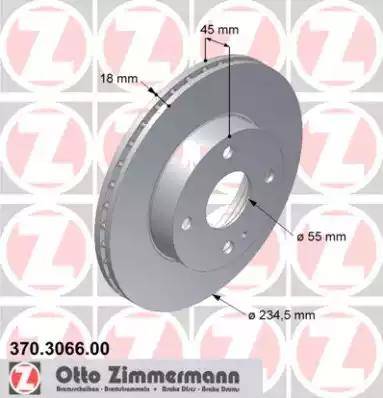 Zimmermann 370.3066.00 - Тормозной диск autospares.lv