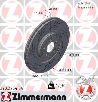 Zimmermann 290.2264.54 - Тормозной диск autospares.lv