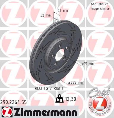 Zimmermann 290.2264.55 - Тормозной диск autospares.lv