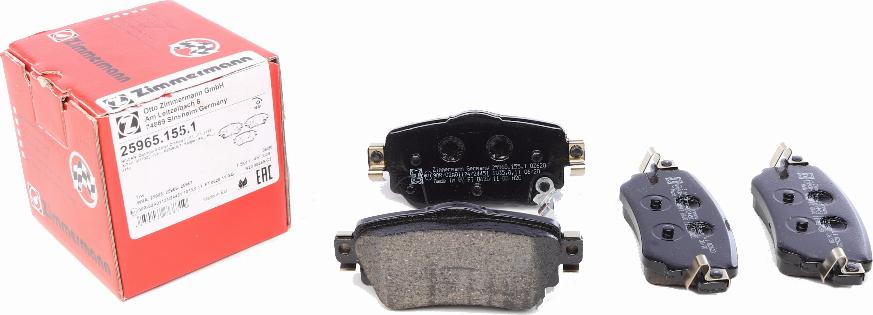 Zimmermann 25965.155.1 - Тормозные колодки, дисковые, комплект autospares.lv