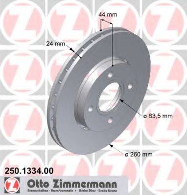 Zimmermann 250.1334.00 - Тормозной диск autospares.lv