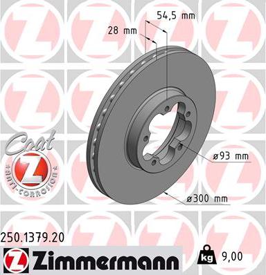 Zimmermann 250.1379.20 - Тормозной диск autospares.lv