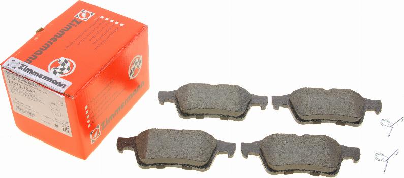Zimmermann 25212.160.1 - Тормозные колодки, дисковые, комплект autospares.lv