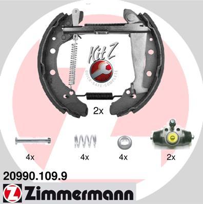 Zimmermann 20990.109.9 - Комплект тормозных колодок, барабанные autospares.lv