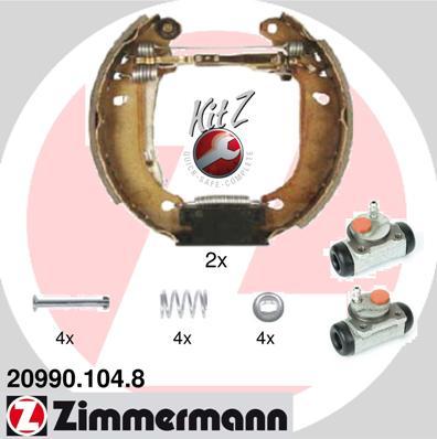 Zimmermann 20990.104.8 - Комплект тормозных колодок, барабанные autospares.lv