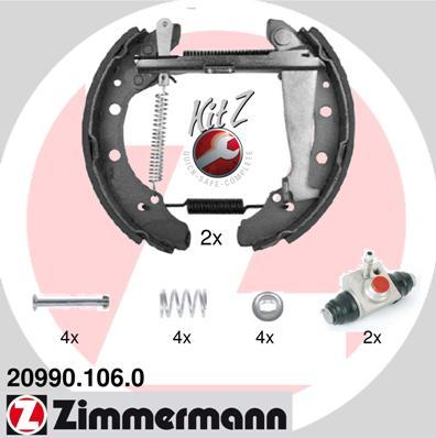 Zimmermann 20990.106.0 - Комплект тормозных колодок, барабанные autospares.lv