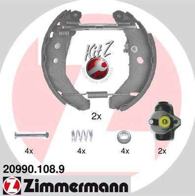 Zimmermann 20990.108.9 - Комплект тормозных колодок, барабанные autospares.lv