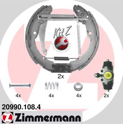 Zimmermann 20990.108.4 - Комплект тормозных колодок, барабанные autospares.lv