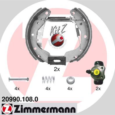 Zimmermann 20990.108.0 - Комплект тормозных колодок, барабанные autospares.lv
