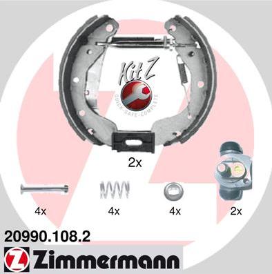 Zimmermann 20990.108.2 - Комплект тормозных колодок, барабанные autospares.lv