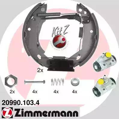 Zimmermann 20990.103.4 - Комплект тормозных колодок, барабанные autospares.lv