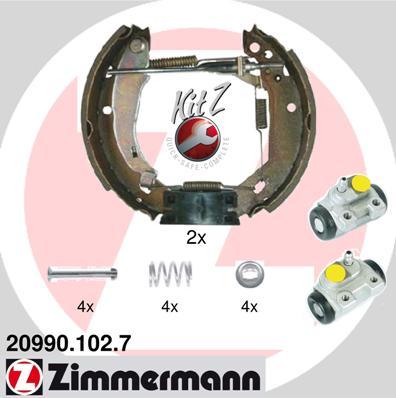 Zimmermann 20990.102.7 - Комплект тормозных колодок, барабанные autospares.lv